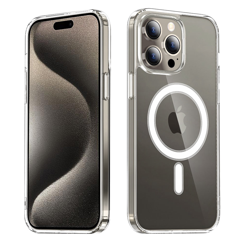 Husa MagSafe pentru Apple iPhone 15 Pro Max, Techsuit, Pro, Transparenta