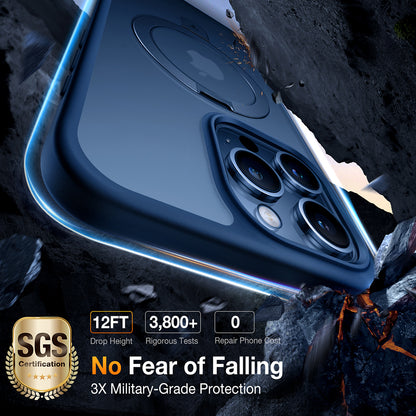 Husa MagSafe pentru Apple iPhone 15 Pro Max, Torras, Ostand, Bleumarin