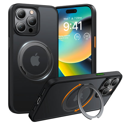 Husa MagSafe pentru Apple iPhone 15 Pro Max, Torras, Ostand Pro, Neagra