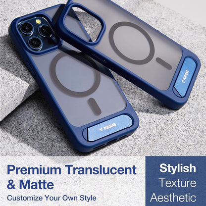 Husa MagSafe pentru Apple iPhone 15 Pro Max, Torras, Pstand, Bleumarin