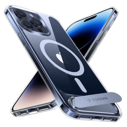 Husa MagSafe pentru Apple iPhone 15 Pro Max, Torras, Pstand, Transparenta