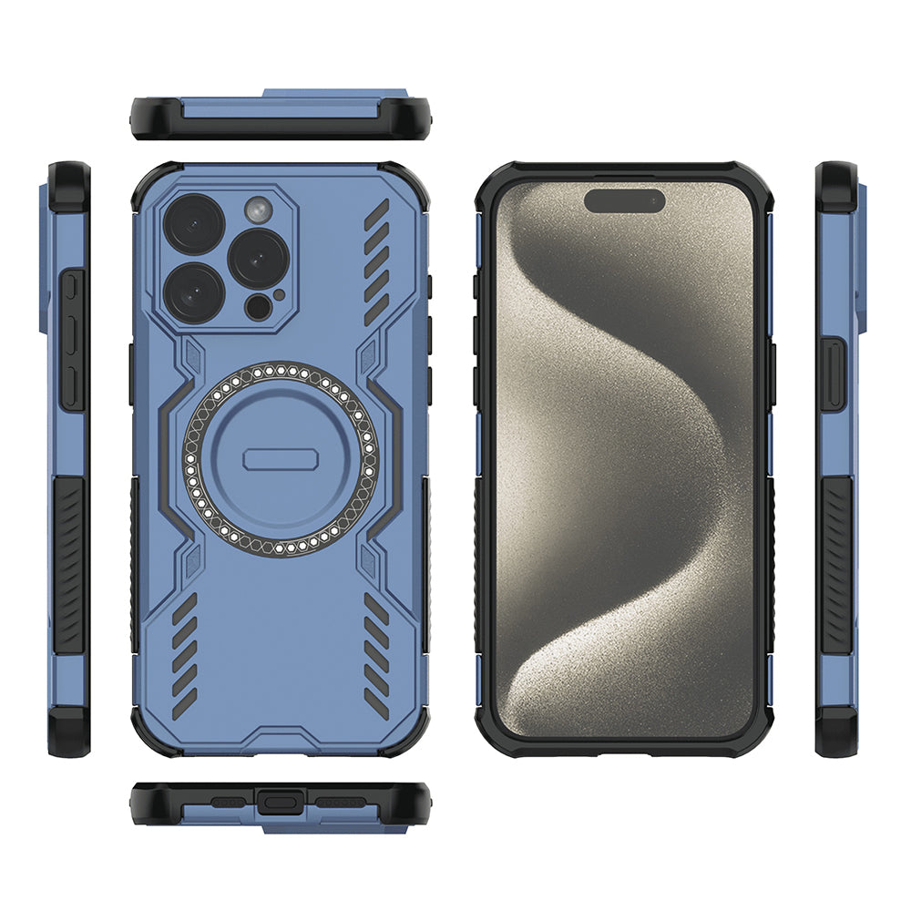 Husa MagSafe pentru Apple iPhone 15 Pro, Techsuit, ArmorMag, Albastra