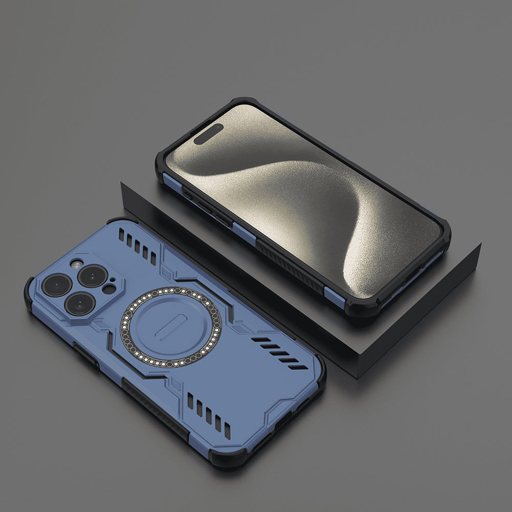 Husa MagSafe pentru Apple iPhone 15 Pro, Techsuit, ArmorMag, Albastra