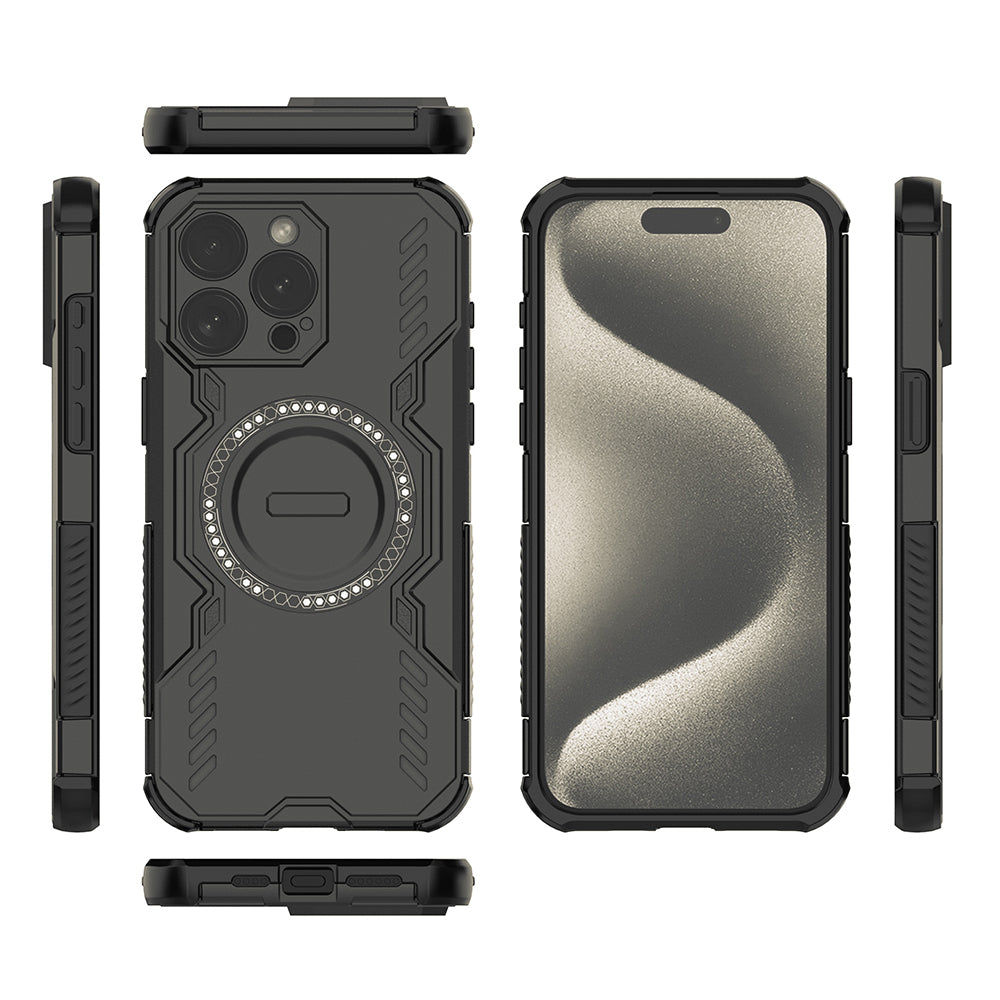 Husa MagSafe pentru Apple iPhone 15 Pro, Techsuit, ArmorMag, Neagra
