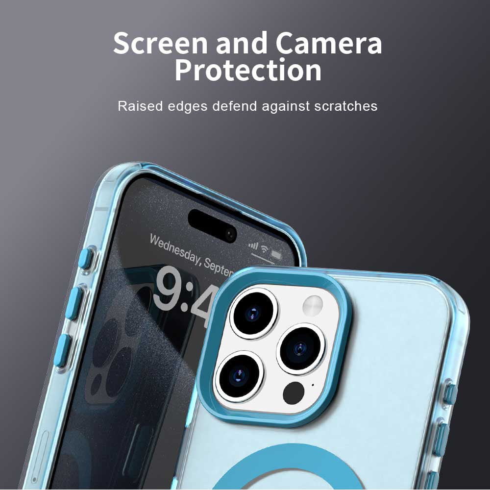 Husa MagSafe pentru Apple iPhone 15 Pro, Techsuit, CandyCase, Albastra