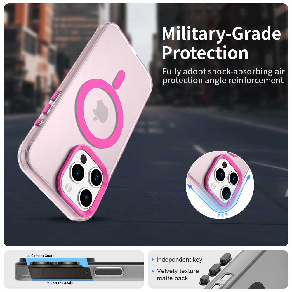Husa MagSafe pentru Apple iPhone 15 Pro, Techsuit, CandyCase, Roz
