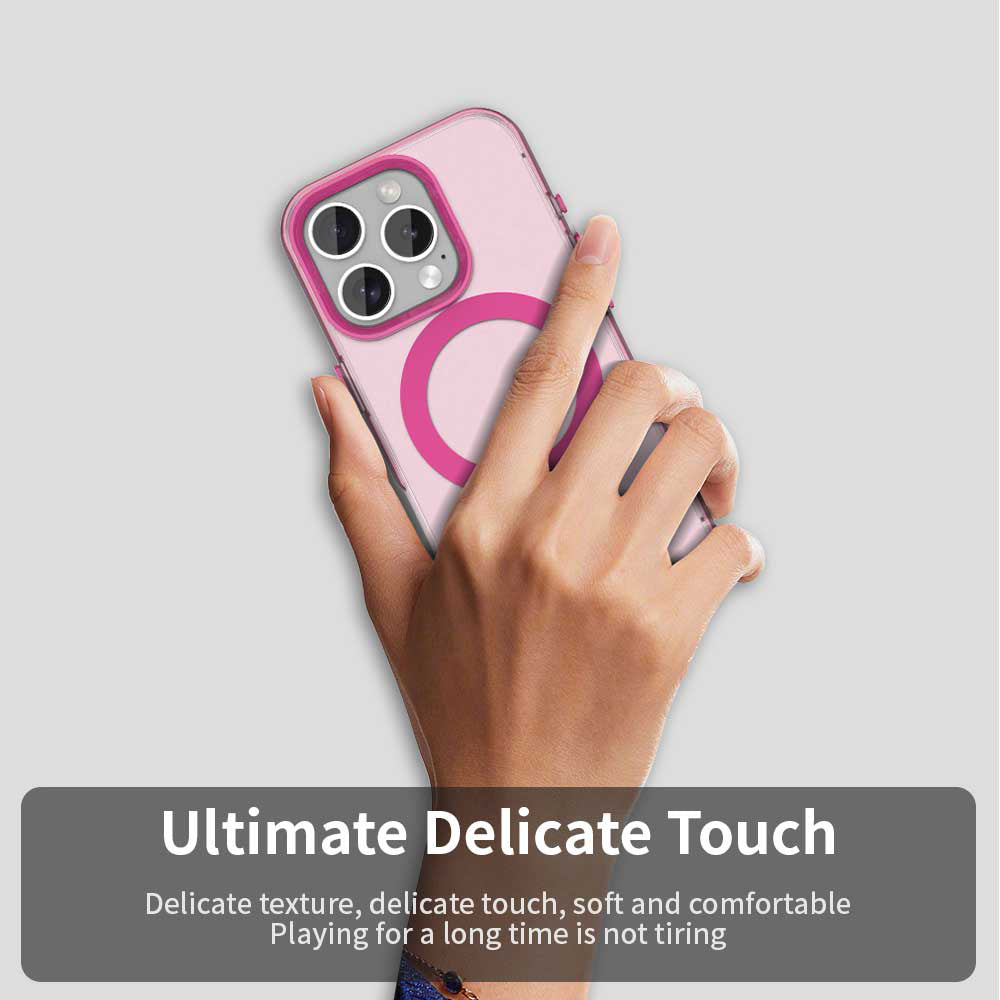 Husa MagSafe pentru Apple iPhone 15 Pro, Techsuit, CandyCase, Roz