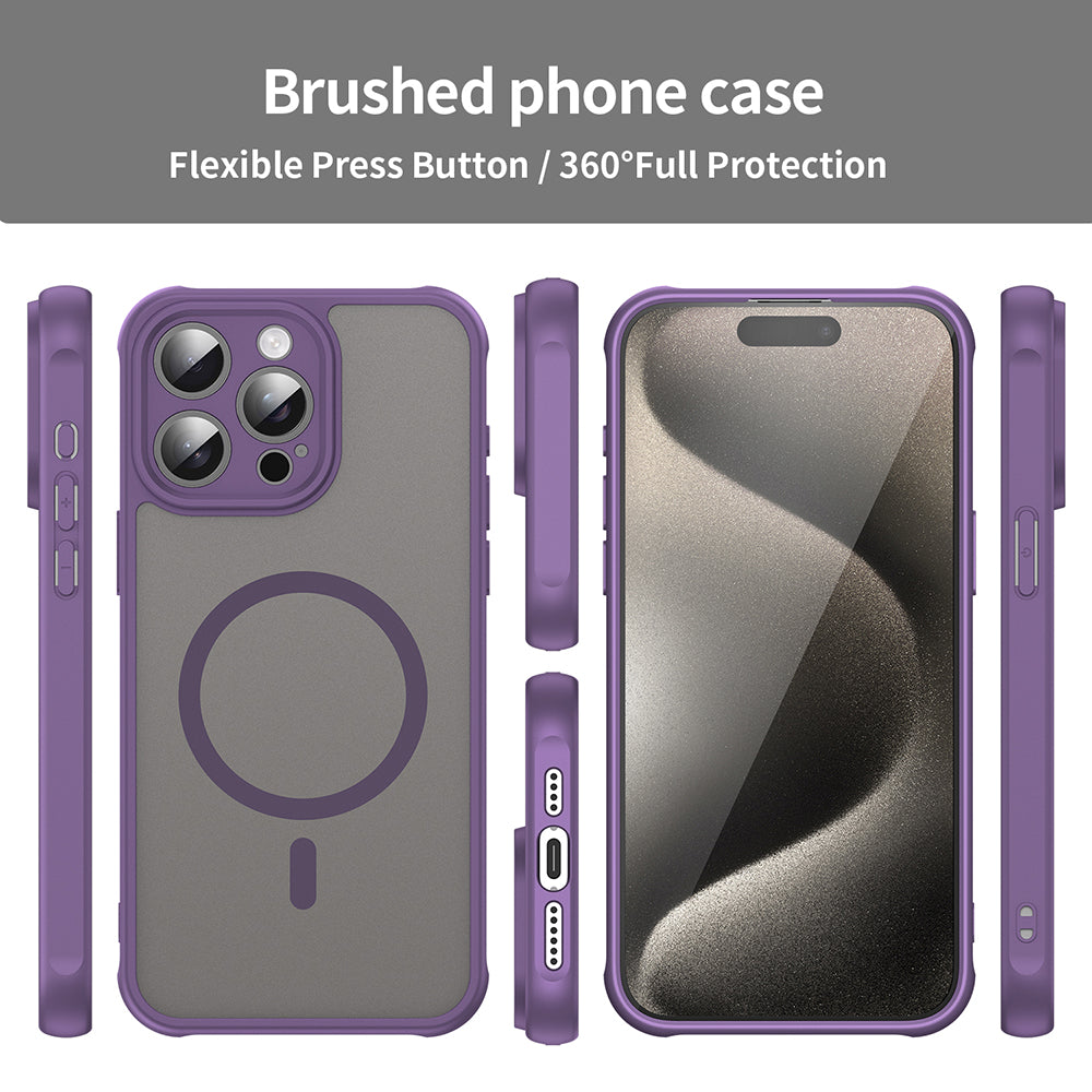Husa MagSafe pentru Apple iPhone 15 Pro, Techsuit, HaloFrost II, Mov