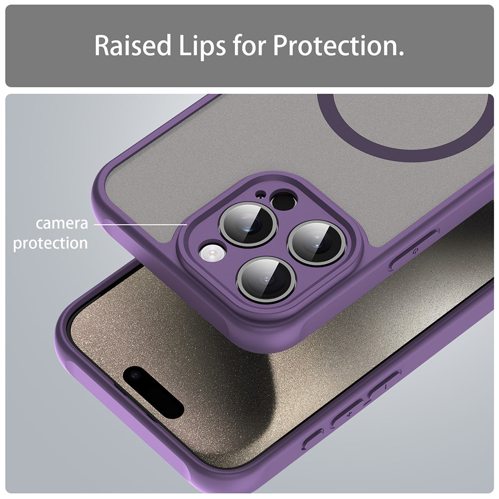 Husa MagSafe pentru Apple iPhone 15 Pro, Techsuit, HaloFrost II, Mov