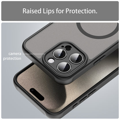 Husa MagSafe pentru Apple iPhone 15 Pro, Techsuit, HaloFrost II, Neagra