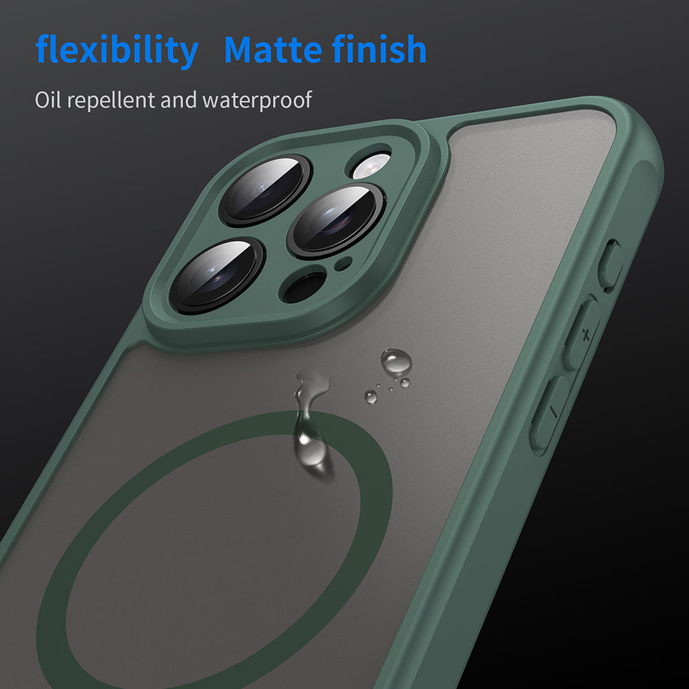 Husa MagSafe pentru Apple iPhone 15 Pro, Techsuit, HaloFrost II, Verde