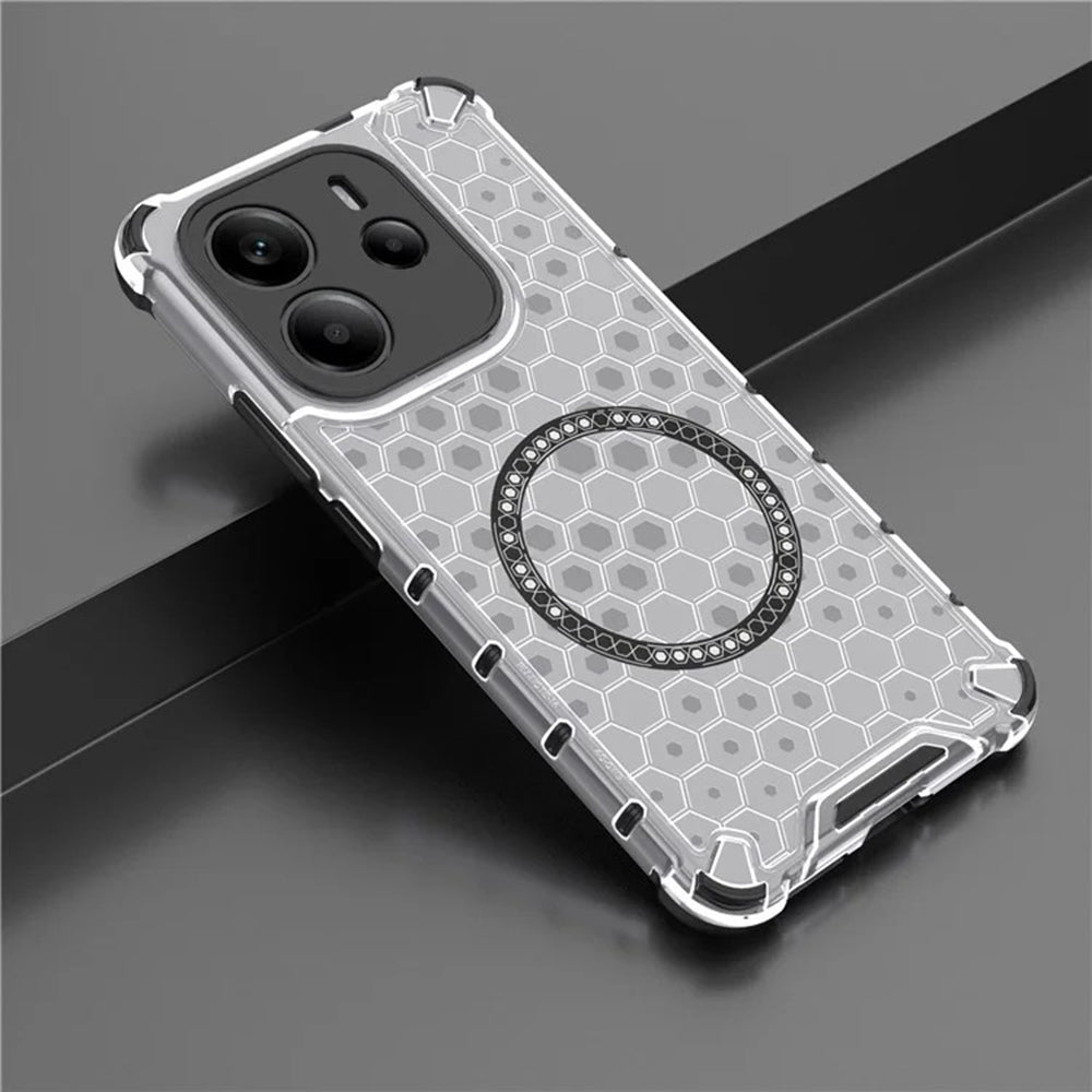 Husa MagSafe pentru Apple iPhone 15 Pro, Techsuit, HoneyComb Shield, Alba