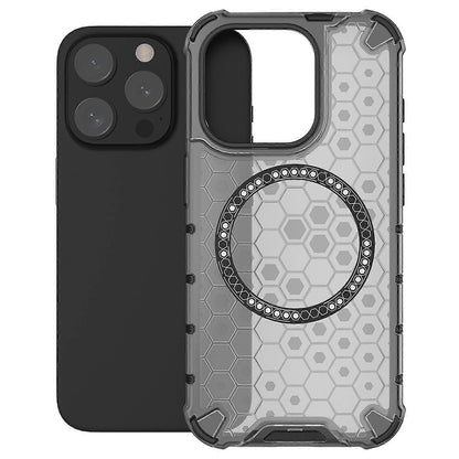 Husa MagSafe pentru Apple iPhone 15 Pro, Techsuit, HoneyComb Shield, Neagra