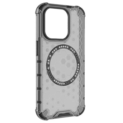 Husa MagSafe pentru Apple iPhone 15 Pro, Techsuit, HoneyComb Shield, Neagra