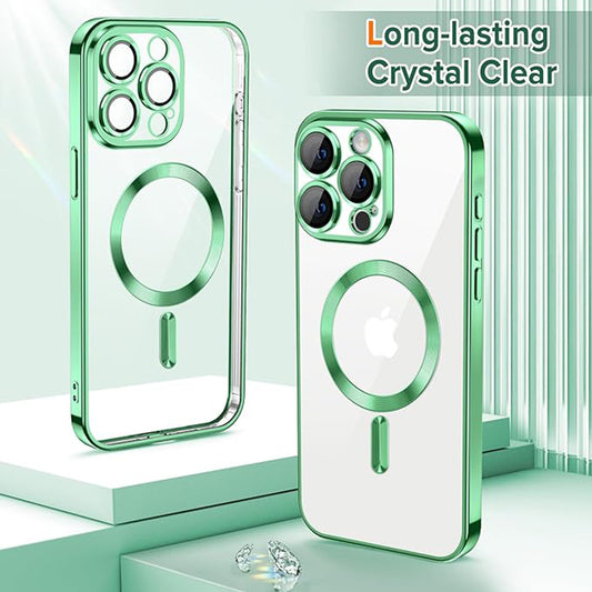 Husa MagSafe pentru Apple iPhone 15 Pro, Techsuit, Luxury Crystal, Verde Deschis