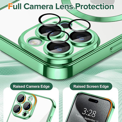 Husa MagSafe pentru Apple iPhone 15 Pro, Techsuit, Luxury Crystal, Verde Deschis