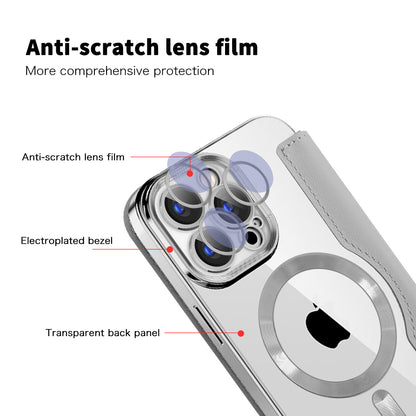 Husa MagSafe pentru Apple iPhone 15 Pro, Techsuit, SmartMag Book, Gri