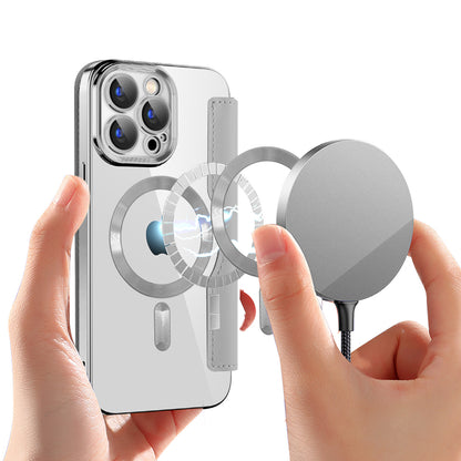 Husa MagSafe pentru Apple iPhone 15 Pro, Techsuit, SmartMag Book, Gri