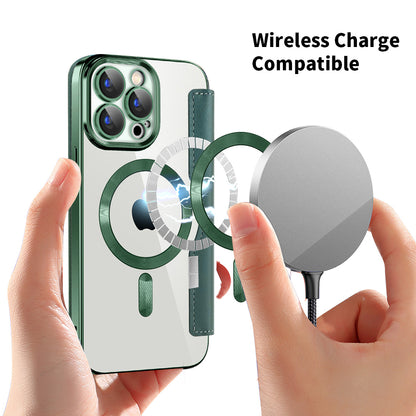 Husa MagSafe pentru Apple iPhone 15 Pro, Techsuit, SmartMag Book, Verde