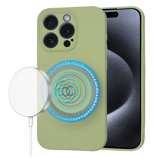 Husa MagSafe pentru Apple iPhone 15 Pro, Techsuit, SoftFlex, Matcha