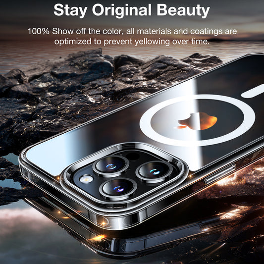 Husa MagSafe pentru Apple iPhone 15 Pro, Torras, Diamond, Transparenta