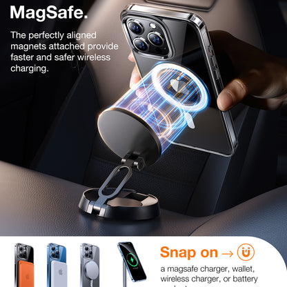 Husa MagSafe pentru Apple iPhone 15 Pro, Torras, Diamond, Transparenta