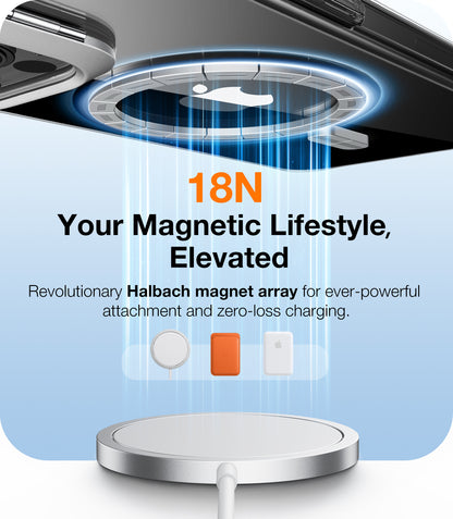 Husa MagSafe pentru Apple iPhone 15 Pro, Torras, Lstand, Transparenta