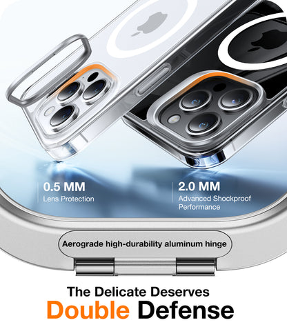 Husa MagSafe pentru Apple iPhone 15 Pro, Torras, Lstand, Transparenta