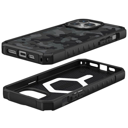 Husa MagSafe pentru Apple iPhone 15 Pro, Urban Armor Gear, Pathfinder SE Midnight Camo, Camuflaj