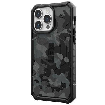 Husa MagSafe pentru Apple iPhone 15 Pro, Urban Armor Gear, Pathfinder SE Midnight Camo, Camuflaj