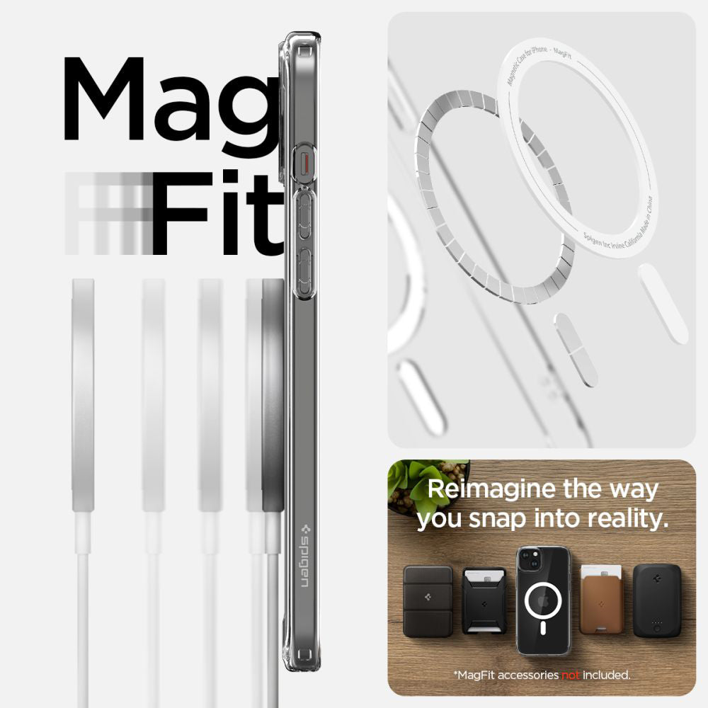 Husa MagSafe pentru Apple iPhone 15, Spigen, Ultra Hybrid, Alba ACS06802