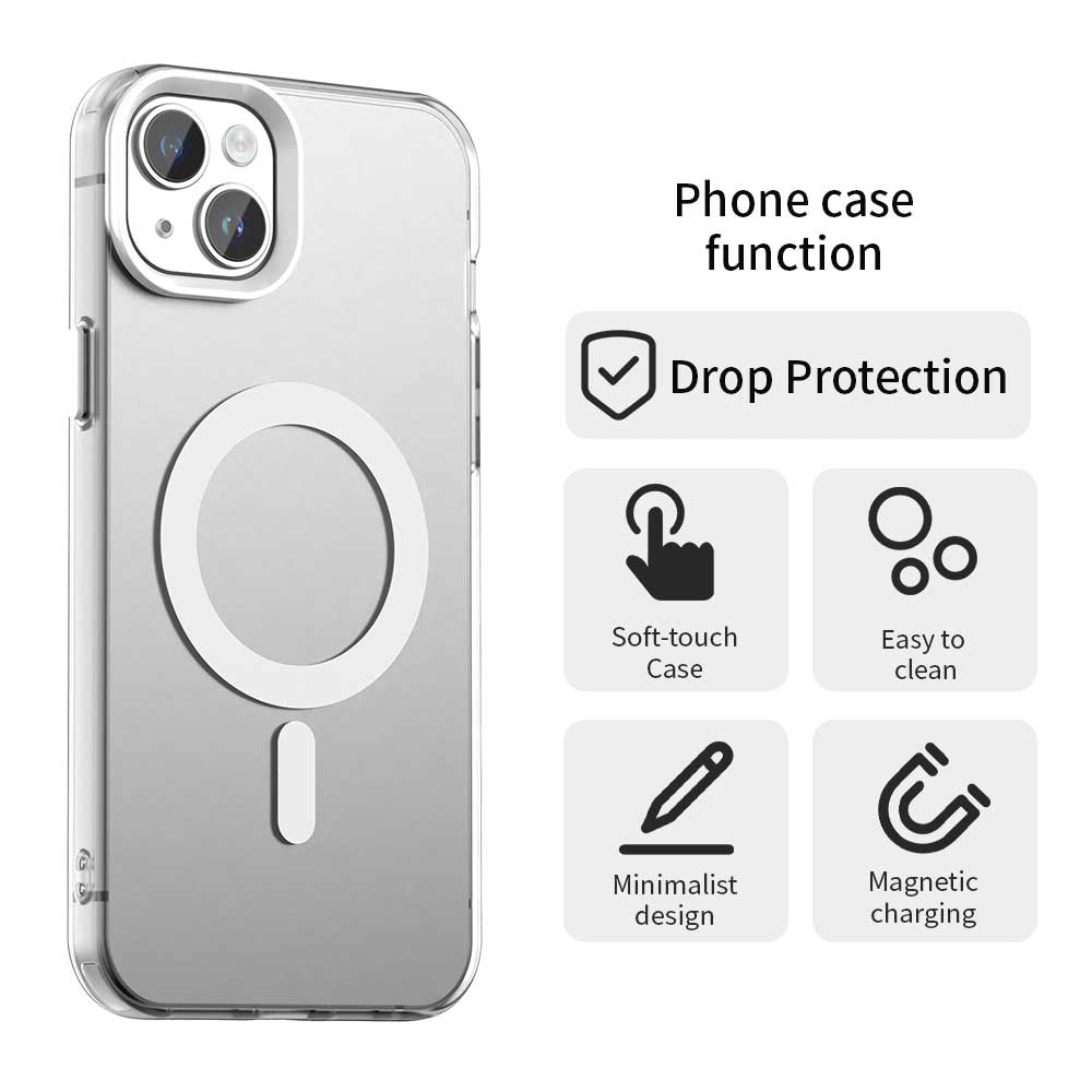 Husa MagSafe pentru Apple iPhone 15, Techsuit, CandyCase, Alba