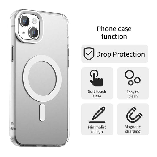 Husa MagSafe pentru Apple iPhone 15, Techsuit, CandyCase, Alba