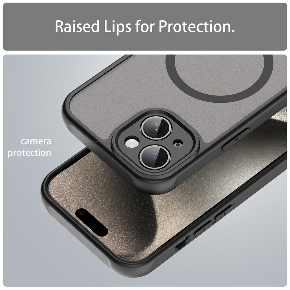 Husa MagSafe pentru Apple iPhone 15, Techsuit, HaloFrost II, Neagra