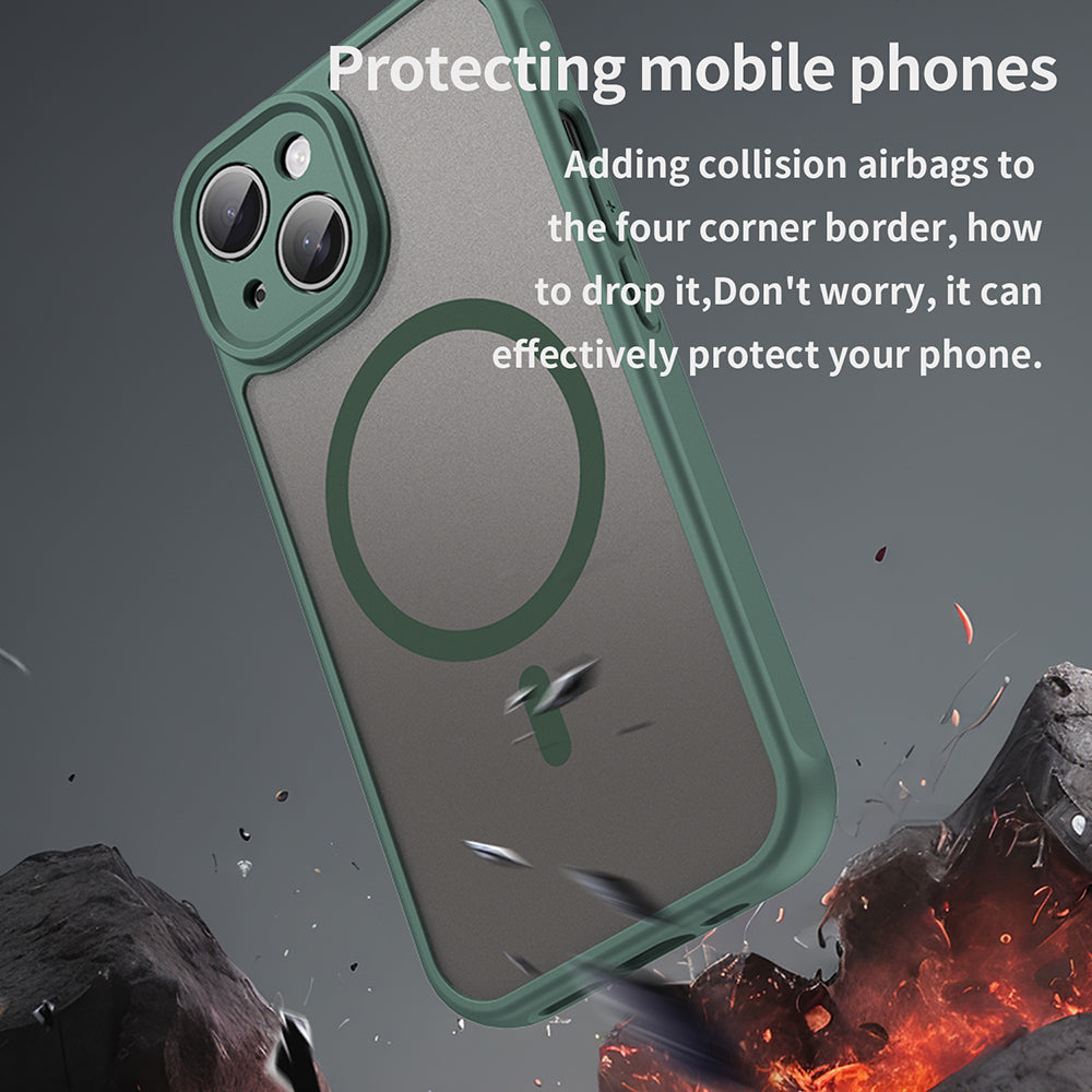 Husa MagSafe pentru Apple iPhone 15, Techsuit, HaloFrost II, Verde