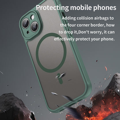 Husa MagSafe pentru Apple iPhone 15, Techsuit, HaloFrost II, Verde