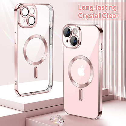 Husa MagSafe pentru Apple iPhone 15, Techsuit, Luxury Crystal, Roz