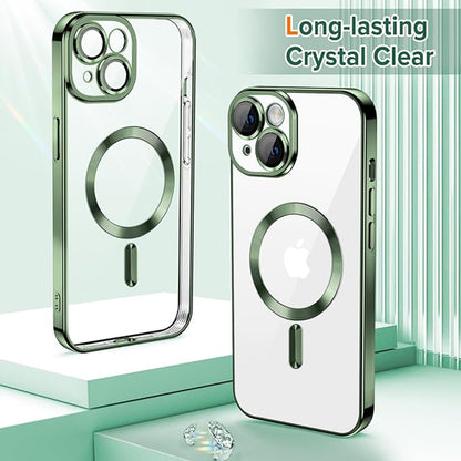 Husa MagSafe pentru Apple iPhone 15, Techsuit, Luxury Crystal, Verde Inchis