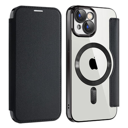Husa MagSafe pentru Apple iPhone 15, Techsuit, SmartMag Book, Neagra