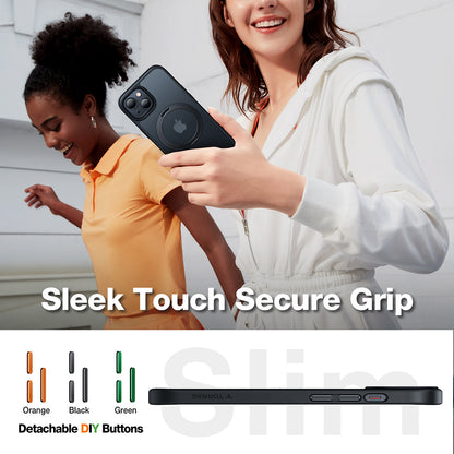 Husa MagSafe pentru Apple iPhone 15, Torras, Ostand Pro, Neagra