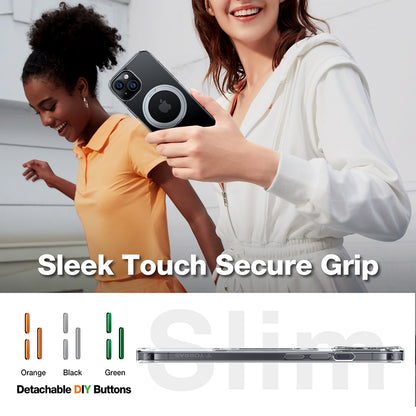 Husa MagSafe pentru Apple iPhone 15, Torras, Ostand Pro, Transparenta