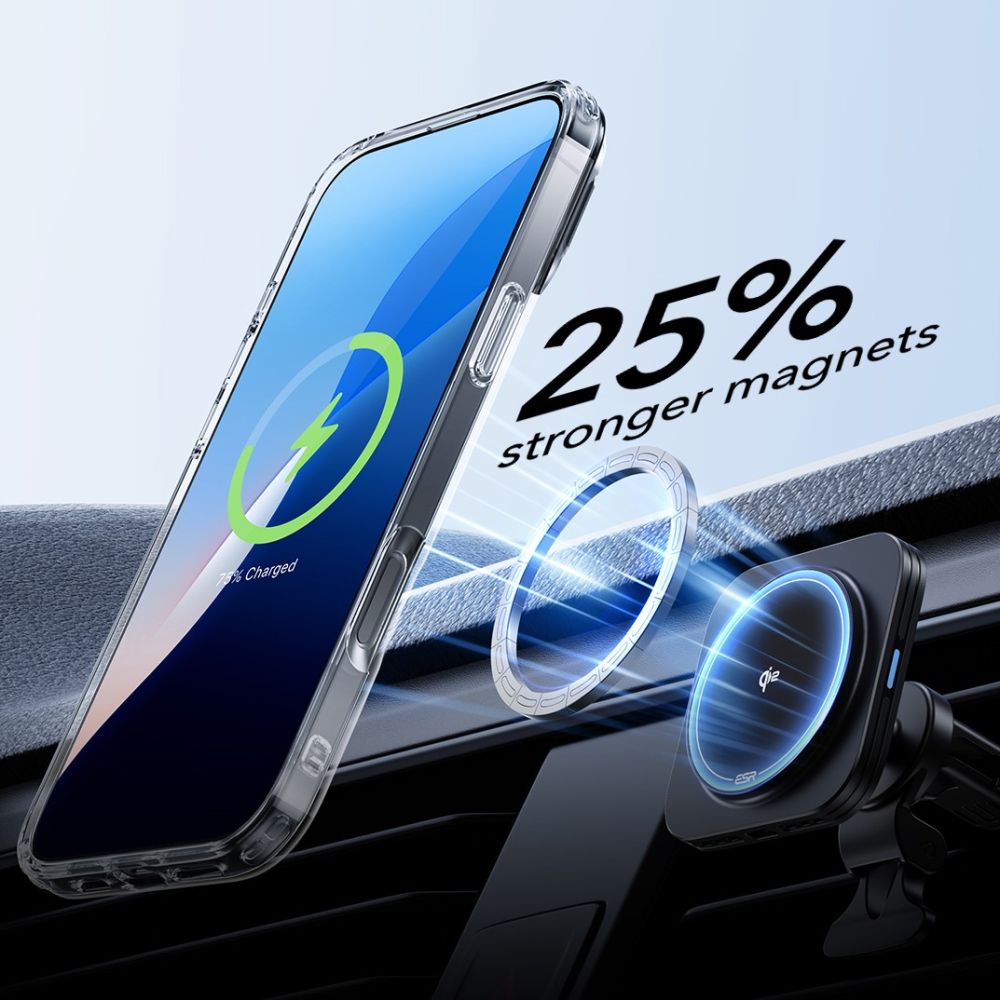 Husa MagSafe pentru Apple iPhone 16, ESR, Classic Hybrid Kickstand with Screen Protector, Transparenta