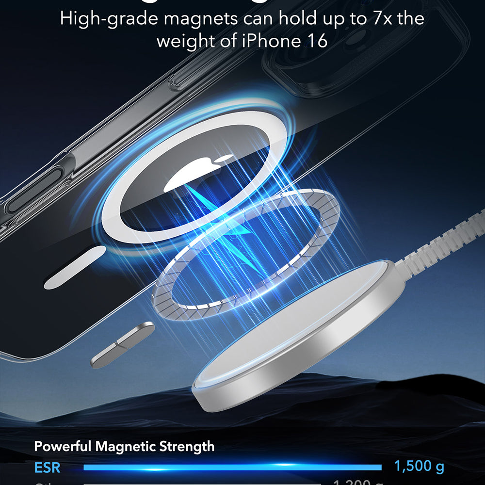 Husa MagSafe pentru Apple iPhone 16, ESR, Classic Hybrid, Transparenta