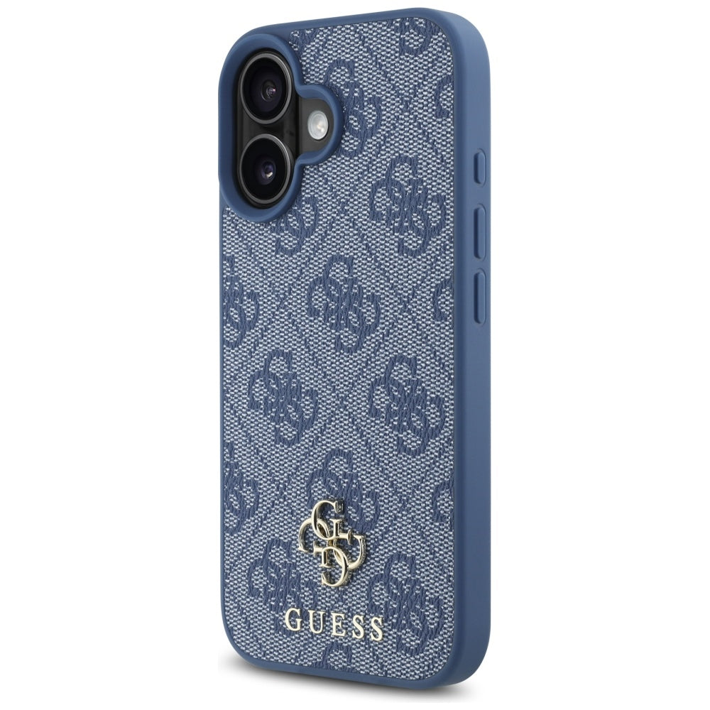 Husa MagSafe pentru Apple iPhone 16, Guess, 4G Small and Classic Logo, Albastra