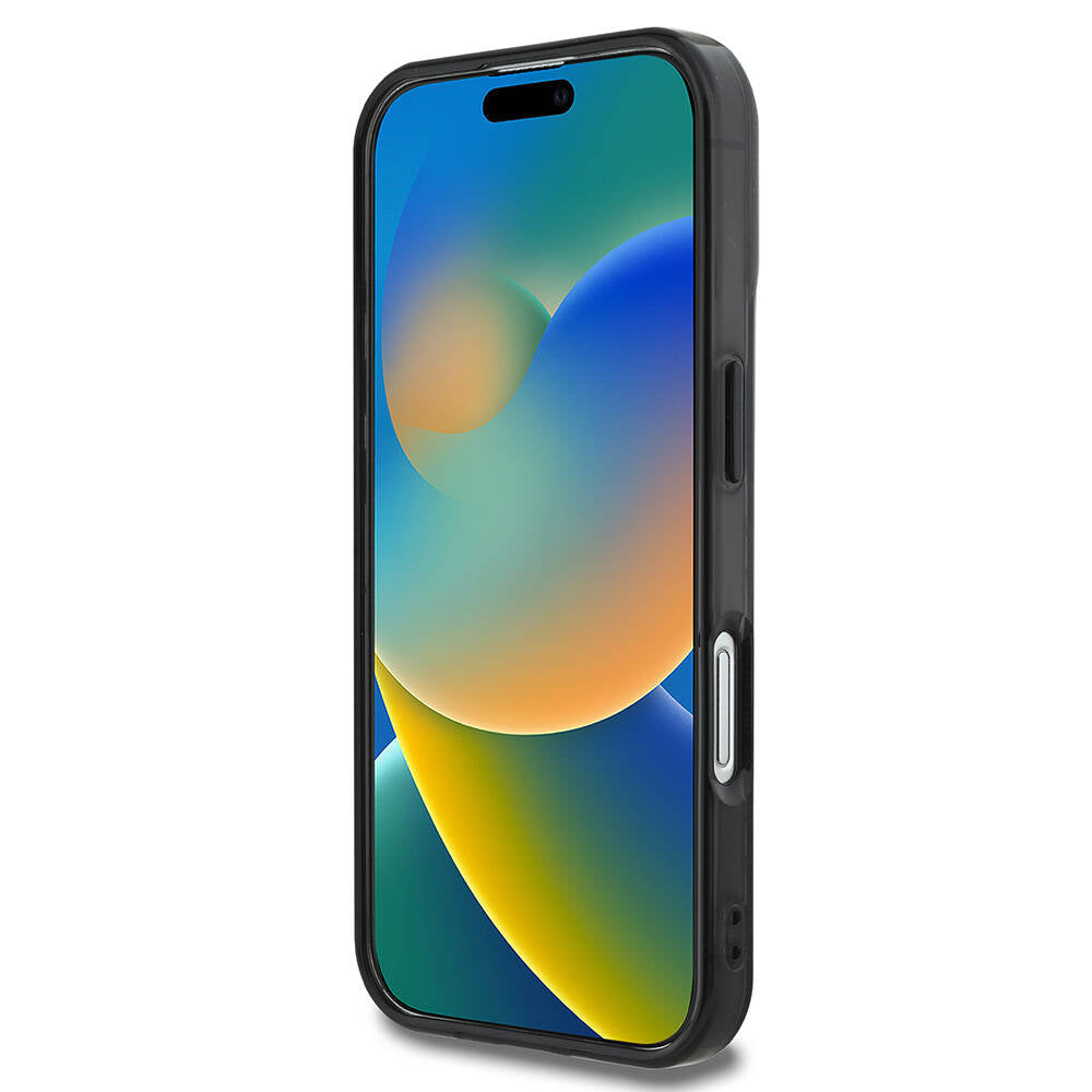 Husa MagSafe pentru Apple iPhone 16, Guess, IML 4G Peony, Neagra GUHMP16SH4PYEEK