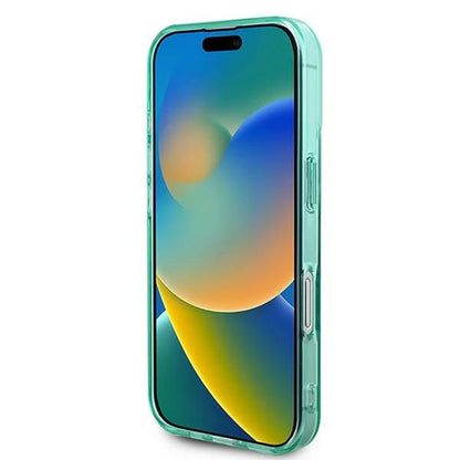 Husa MagSafe pentru Apple iPhone 16, Guess, IML Rhinestone, Verde