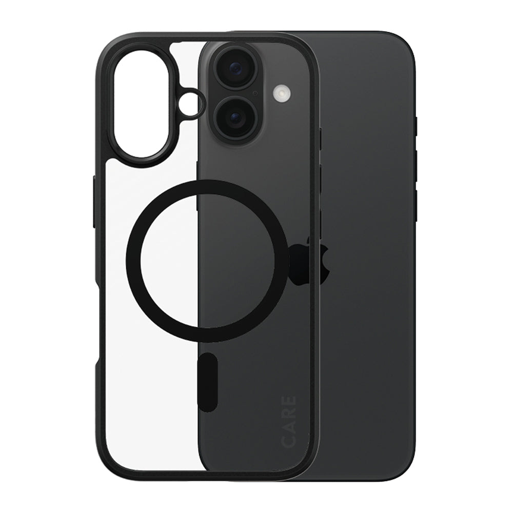 Husa MagSafe pentru Apple iPhone 16, PanzerGlass, Care Urban Combat, Neagra Transparenta