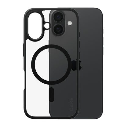 Husa MagSafe pentru Apple iPhone 16, PanzerGlass, Care Urban Combat, Neagra Transparenta