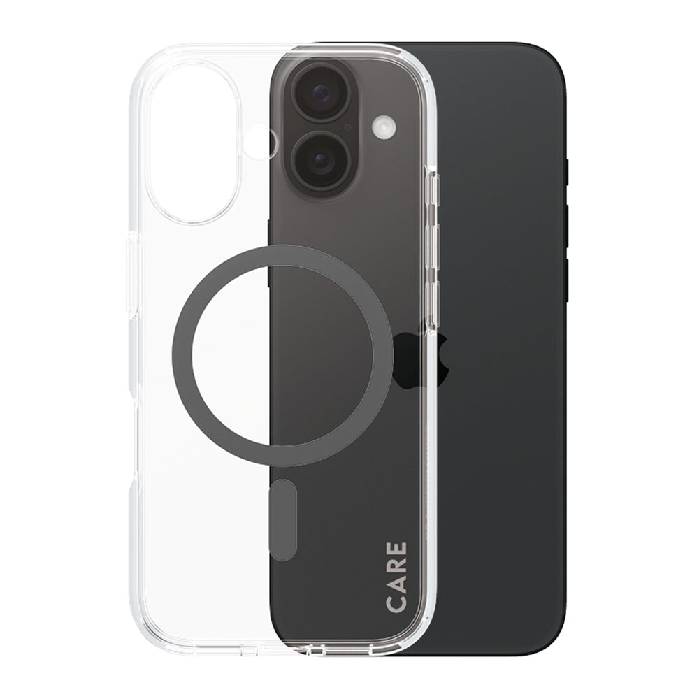 Husa MagSafe pentru Apple iPhone 16, PanzerGlass, Care Urban Combat, Transparenta Neagra