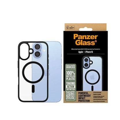 Husa MagSafe pentru Apple iPhone 16, PanzerGlass, Frame, Transparenta Neagra